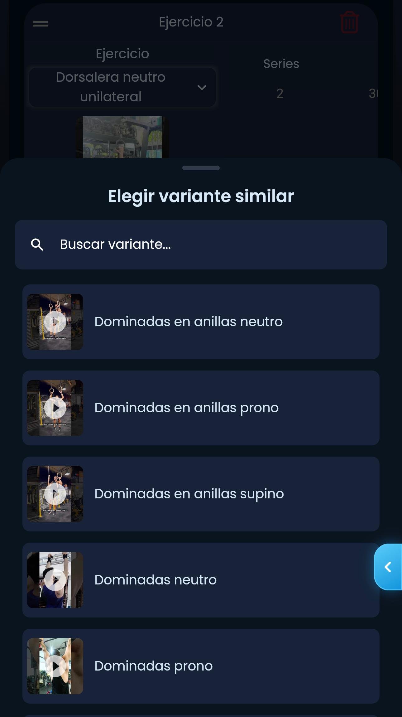 Variantes de ejercicio