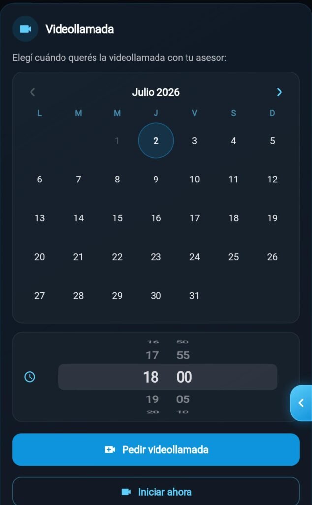 Videollamadas adentro de la app