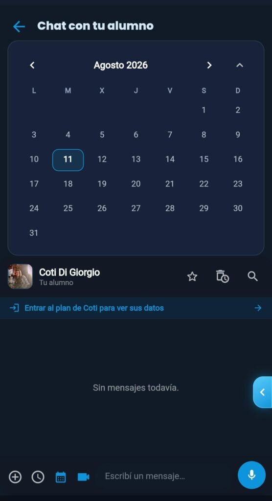 Calendario y chat, sin salir de la app