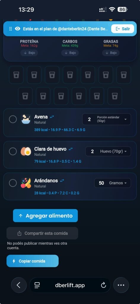 El plan del alumno en el teléfono y en la computadora