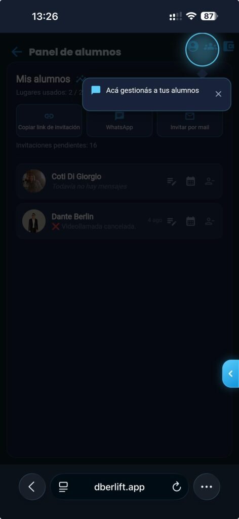 Todos tus alumnos, en un panel